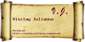 Viszlay Julianna névjegykártya